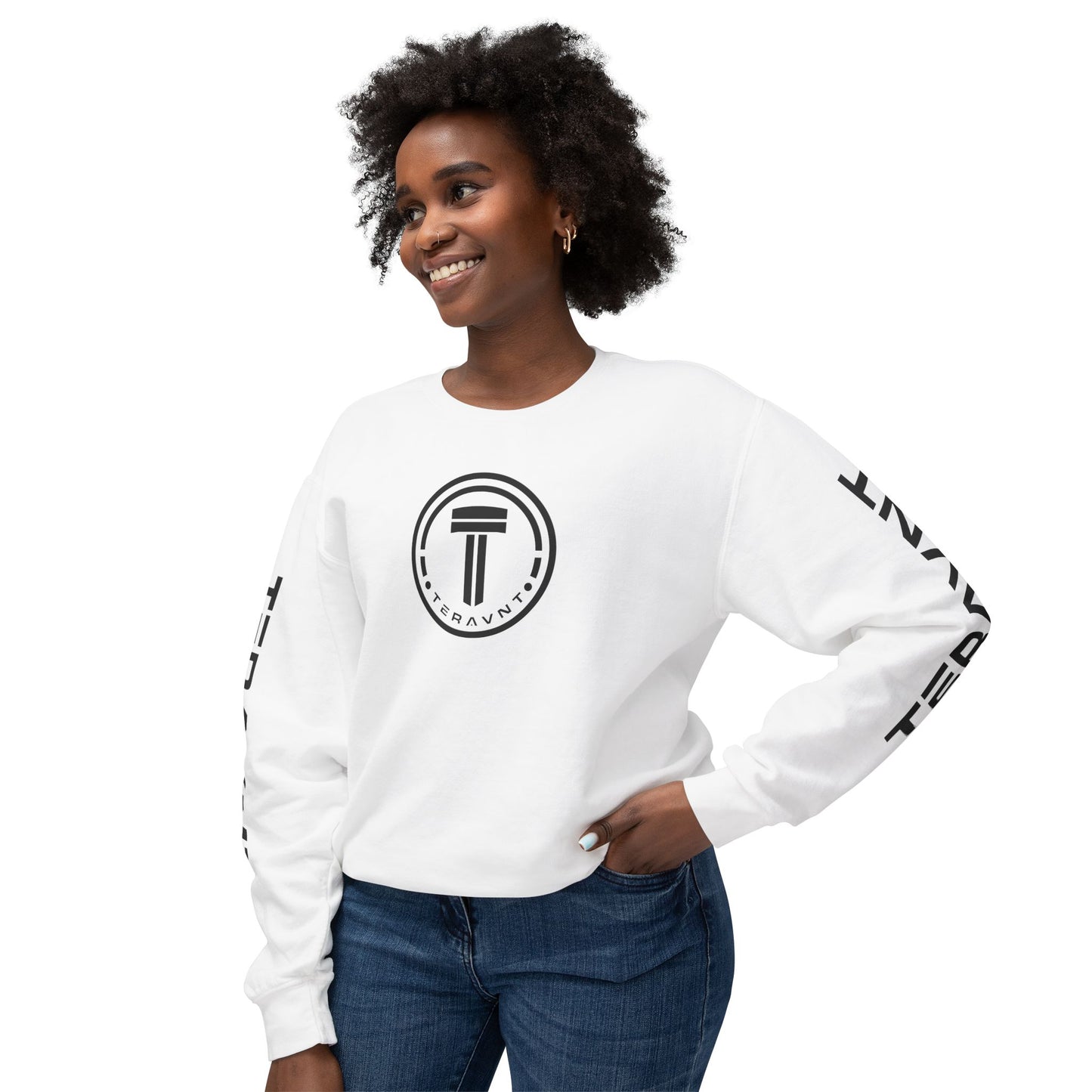 Teravanti Unisex Lightweight Crewneck Sweatshirt - Minimalist Design for Everyday Comfort